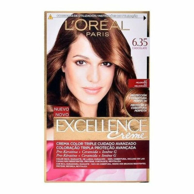 Permanent Dye L'Oreal Make Up Excellence Nº 6,35-Chocolate 192 ml