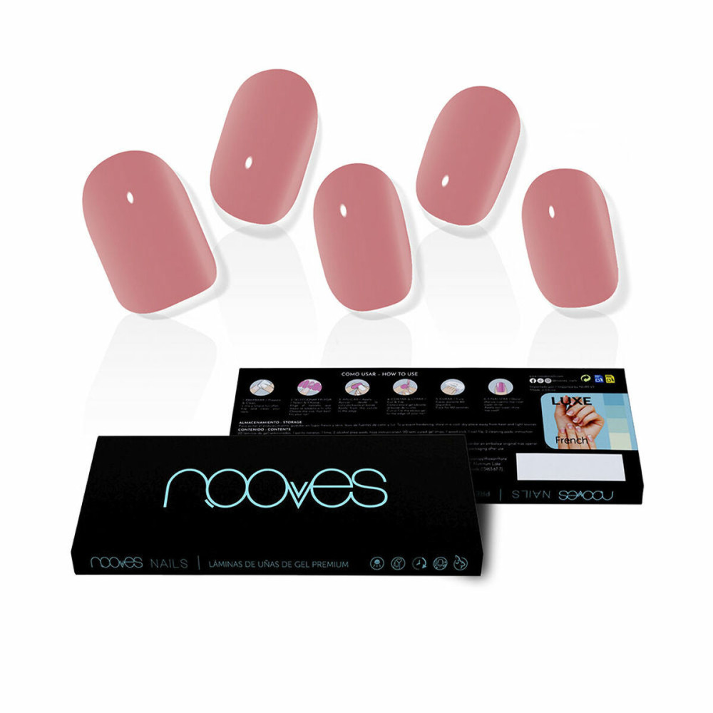 False nails Nooves Dusty Rose Cat Eye Gel Self-adhesives 20 Pieces