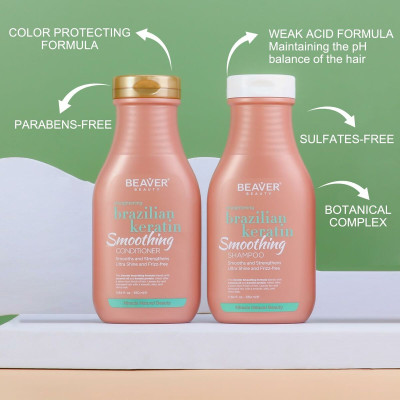 Straightening Shampoo Beaver BRAZILIAN KERATIN 350 ml
