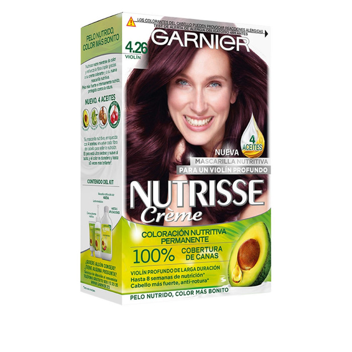 Permanent Dye Garnier Nutrisse Nº 4,26 Nº 4,26-Cassis 1 U (3 Units)