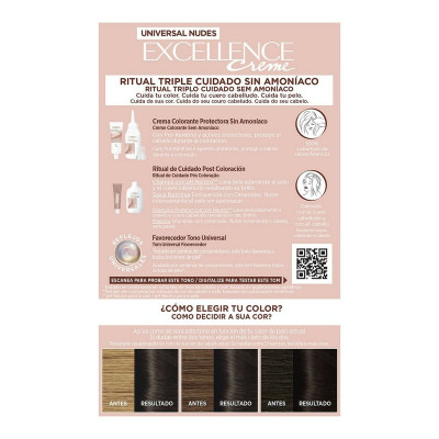 Dye No Ammonia L'Oreal Make Up Excellence 2u-darkest brunette Nº 2u-Darkest Brunette (5 Units)