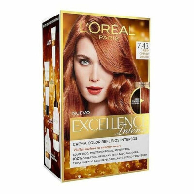 Permanent Dye L'Oreal Make Up EXCELLENCE Golden Copper Red Nº 7,43 Rubio Cobrizo Dorado (1 Unit)