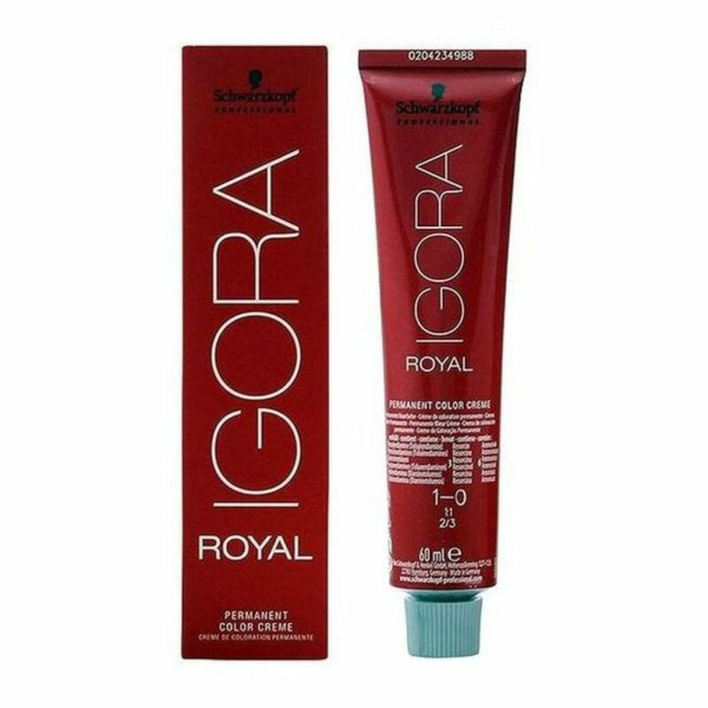 Permanent Dye Schwarzkopf Igora Royal Nº 1-0 60 ml