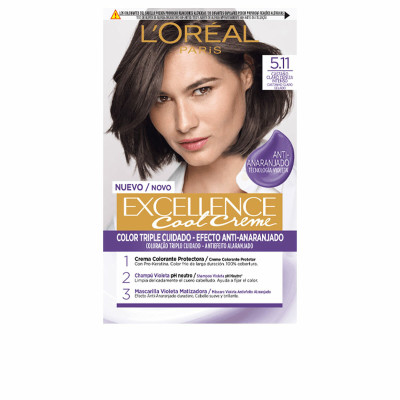 Permanent Colour Creme L'Oreal Make Up Excellence Cool 5.11-castaño claro ceniza intenso Nº 5.11-Castano Claro Ceniza Intenso 19