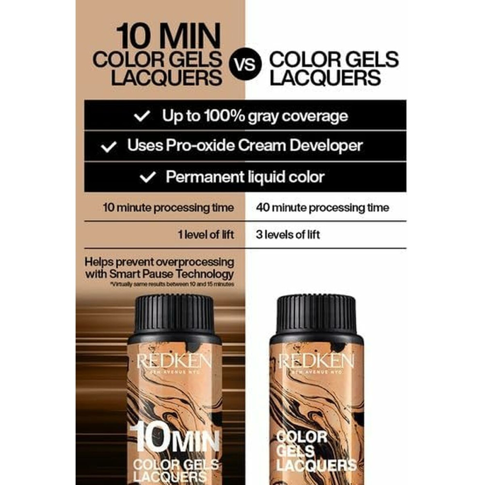 Permanent Dye Redken Color Gels Lacquers Minutos Nº 6ABN-6.19 3 x 60 ml