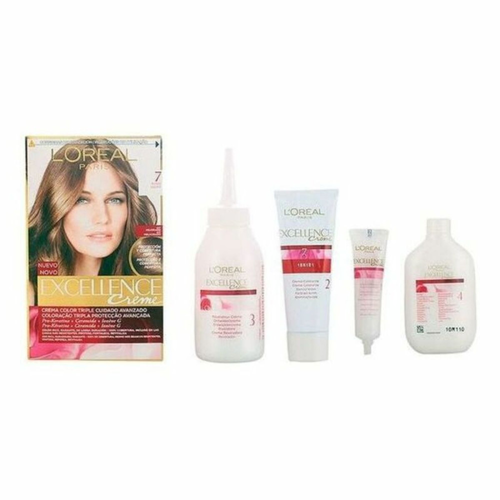 Permanent Dye L'Oreal Make Up Excellence Nº 7 Rubio Nº 7-Rubio 192 ml