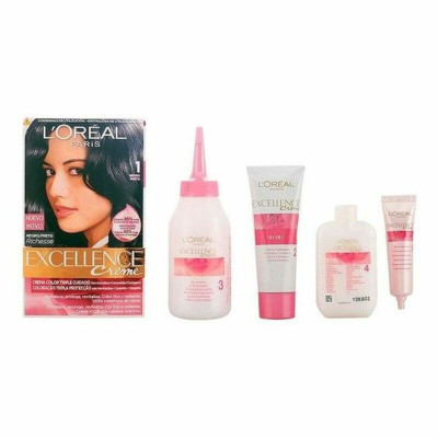 Permanent Dye L'Oreal Make Up Excellence Nº 1 Negro Nº 1-Negro 192 ml