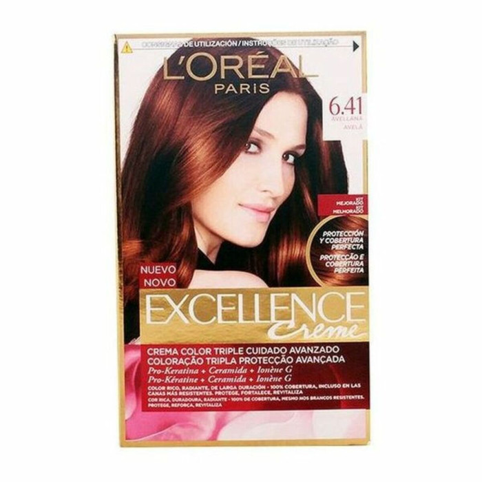 Permanent Dye L'Oreal Make Up Excellence Nº 6,41 Avellana Nº 6,41-Avellana 192 ml