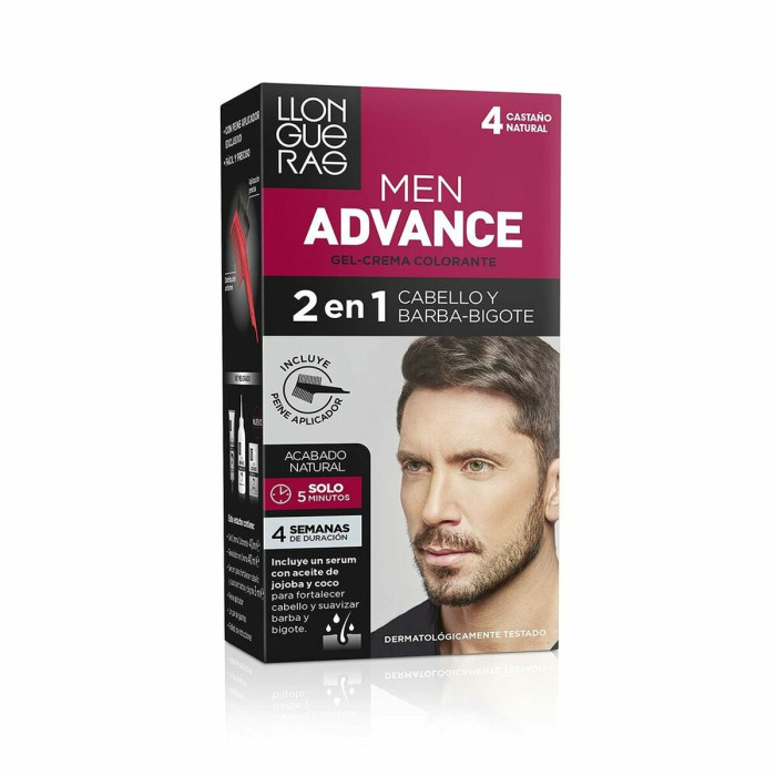 Colouring Cream Llongueras Men Advance 4 - Ash Chestnut Nº 4-Castano Ceniza Nº 4-Castano Natural Semi-permanent
