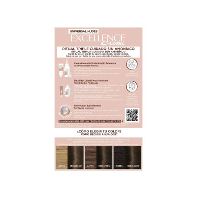 Permanent Dye L'Oreal Make Up Excellence Brown Nº 4u-Brown (5 Units)