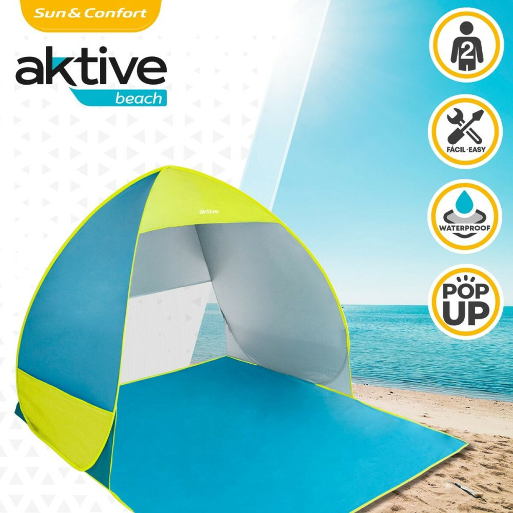 Beach Windscreen Aktive Blue Green Polyester 160 x 110 x 140 cm