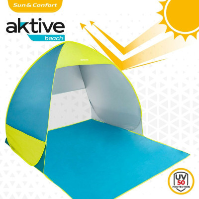 Beach Windscreen Aktive Blue Green Polyester 160 x 110 x 140 cm
