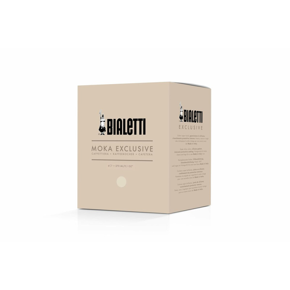 Italian Coffee Pot Bialetti MOKA EXCLUSIVE Cream Aluminium 6 Cups