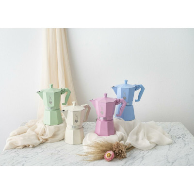 Italian Coffee Pot Bialetti MOKA EXCLUSIVE Cream Aluminium 6 Cups