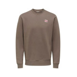Men’s Sweatshirt without Hood Only & Sons Onsdawson Reg Crew Vd Falcon Brown