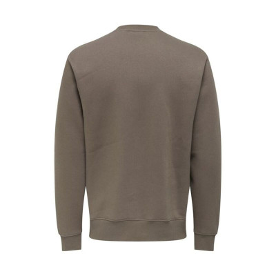 Men’s Sweatshirt without Hood Only & Sons Onsdawson Reg Crew Vd Falcon Brown