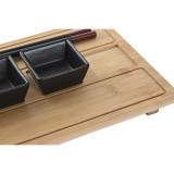 Sushi Set DKD Home Decor Natural Black Bamboo Stoneware Oriental