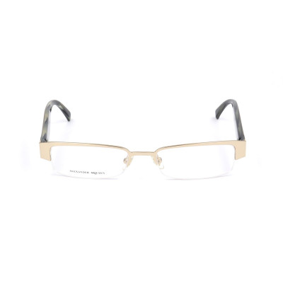 Unisex' Spectacle frame Alexander McQueen AMQ4159R2E Golden Ø 51 mm