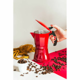 Italian Coffee Pot JATA Cafetera de inducción roja vulcano Red Aluminium 12 Cups (1 Unit)