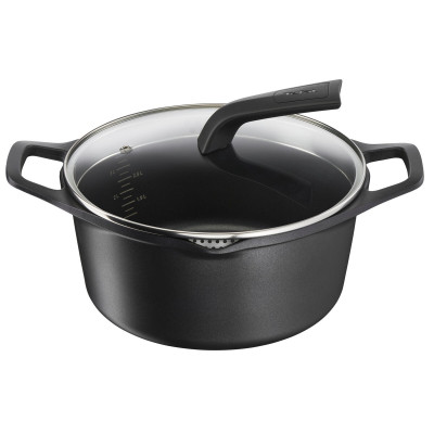 Casserole with lid Tefal E2494644 Black Ø 24 cm