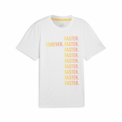 Short-sleeve Sports T-shirt Puma Run Favorites Forever Faster White
