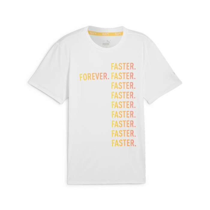 Short-sleeve Sports T-shirt Puma Run Favorites Forever Faster White