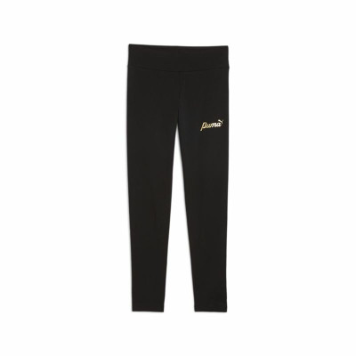 Sports Leggings for Children Puma Essentials+ Script Metallic Black