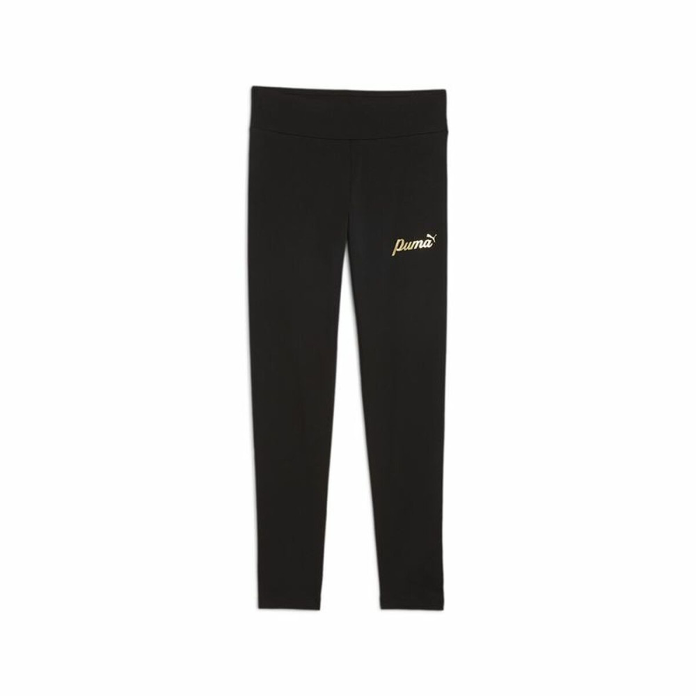 Sports Leggings for Children Puma Essentials+ Script Metallic Black