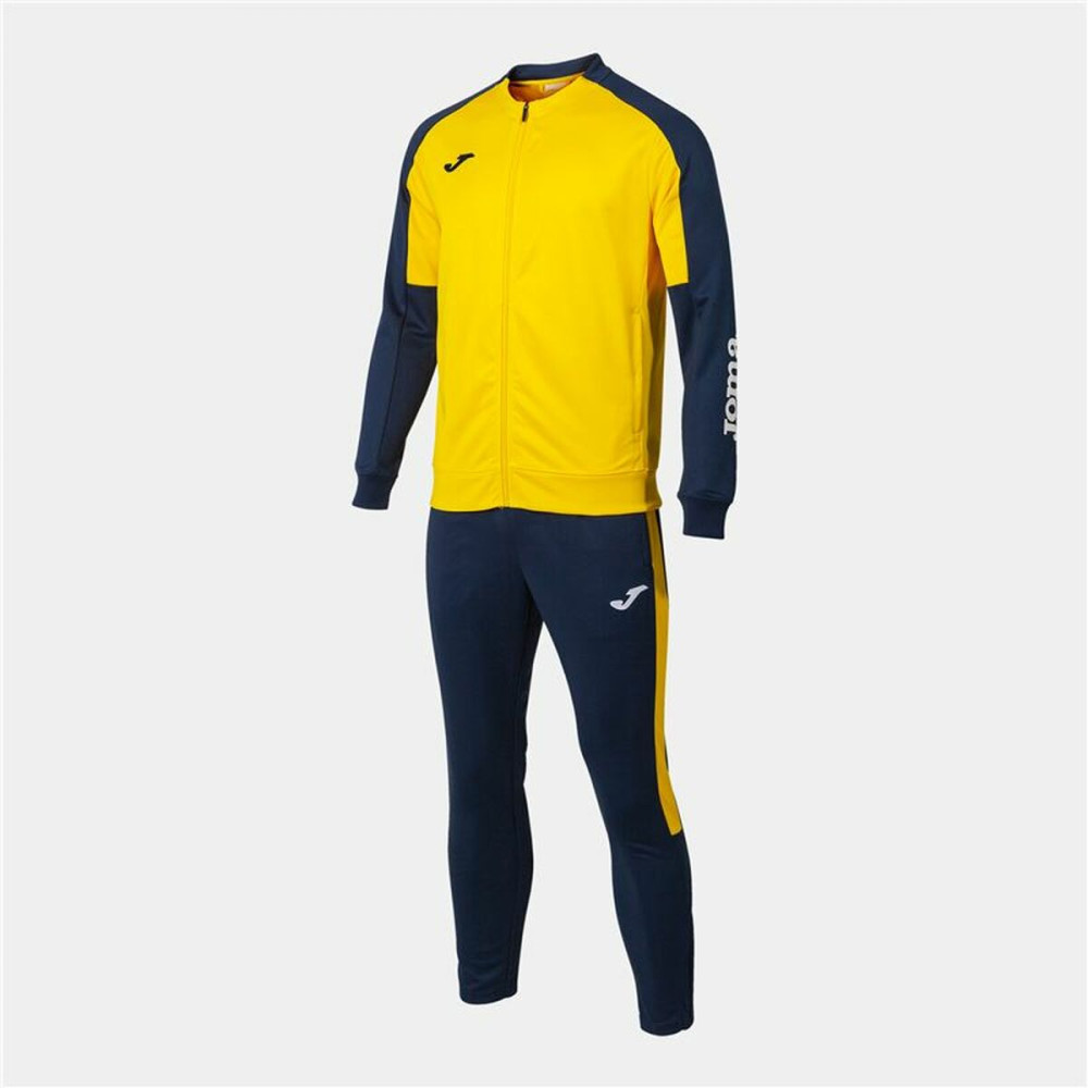 Tracksuit for Adults Joma Sport Eco Championship Yellow Navy Blue Children's Men 2 Pieces