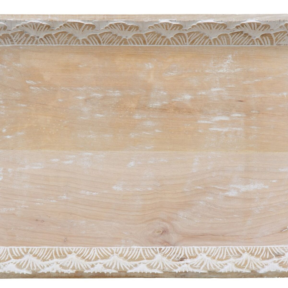 Snack tray 45,5 x 30,5 x 5,5 cm White Mango wood (2 Units)