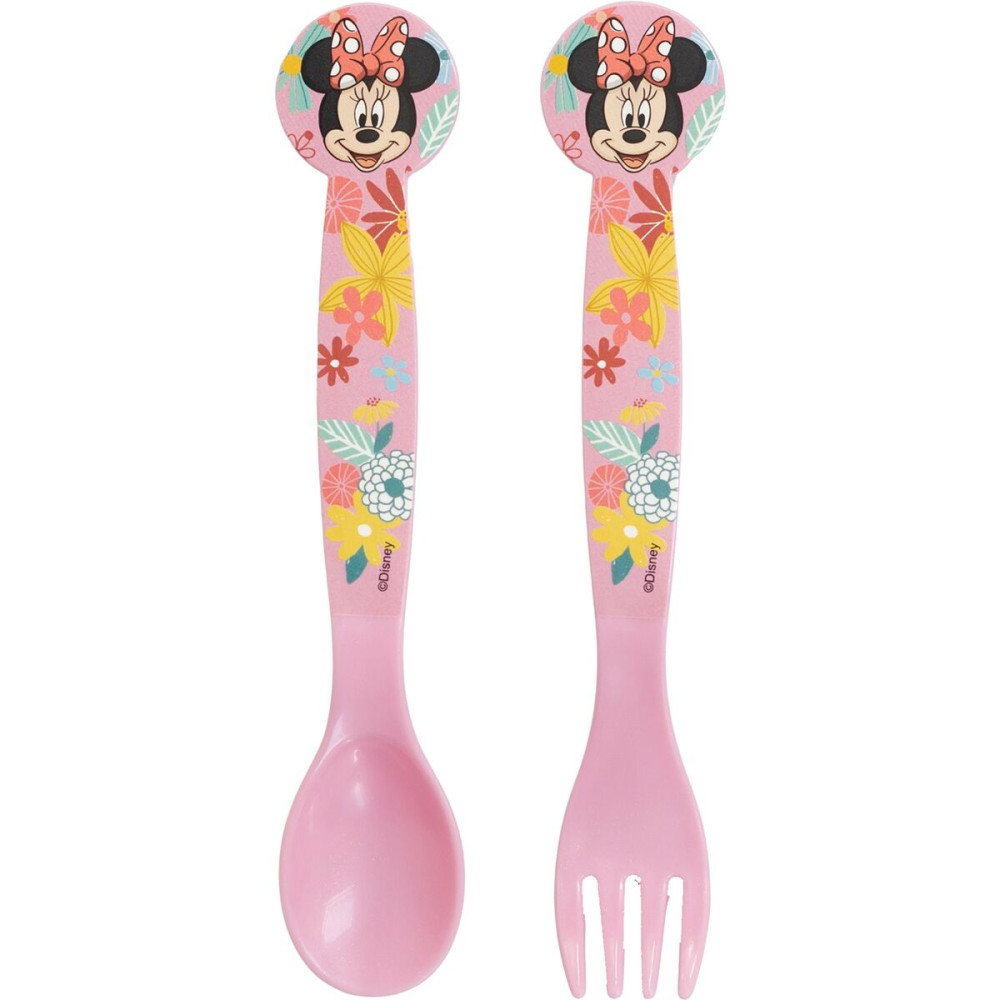 Cutlery set Minnie Mouse CZ11401 Pink Plastic 2 Pieces