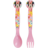 Cutlery set Minnie Mouse CZ11401 Pink Plastic 2 Pieces