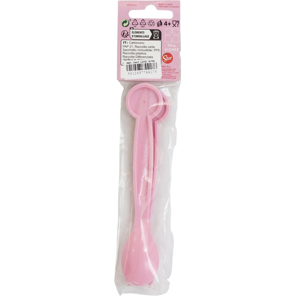Cutlery set Minnie Mouse CZ11401 Pink Plastic 2 Pieces