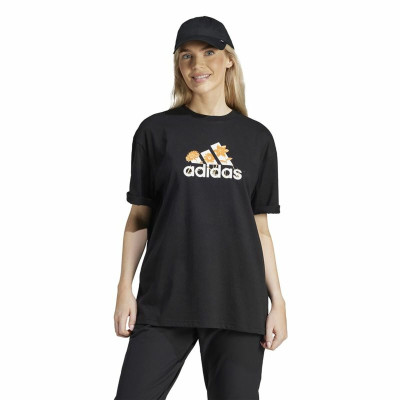 Women’s Short Sleeve T-Shirt Adidas Flower Pack Bos Black