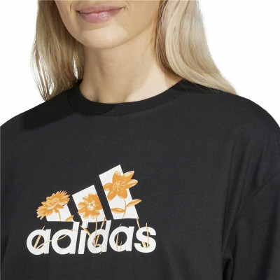 Women’s Short Sleeve T-Shirt Adidas Flower Pack Bos Black