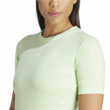 Women’s Short Sleeve T-Shirt Adidas Essentials Techfit Train Lime green Light Green