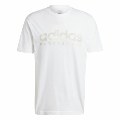 Men’s Short Sleeve T-Shirt Adidas House Of Tiro Summer Linear Graphic White