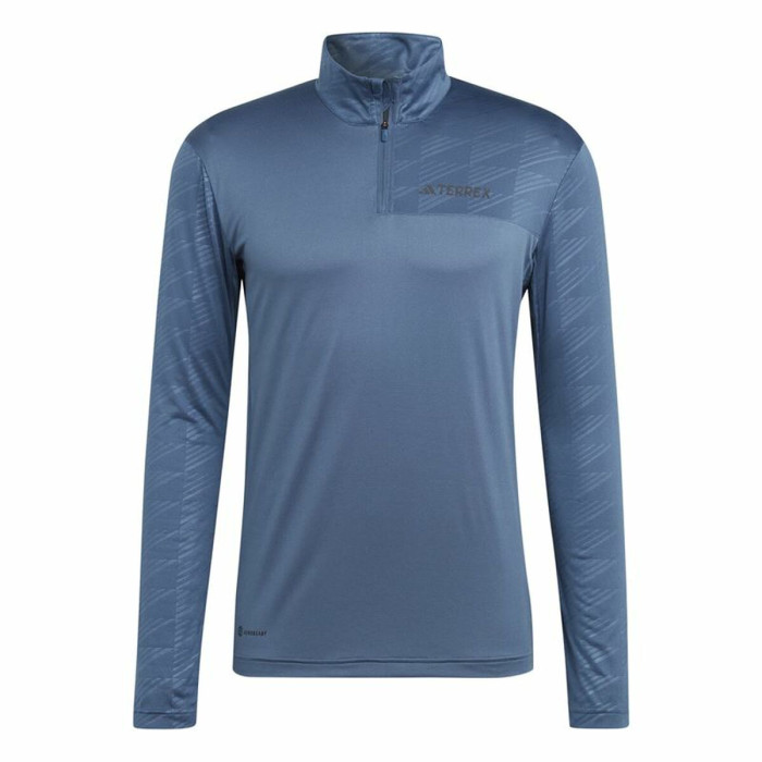 Men’s Long Sleeve T-Shirt Adidas Multi Half Zip Ls Blue