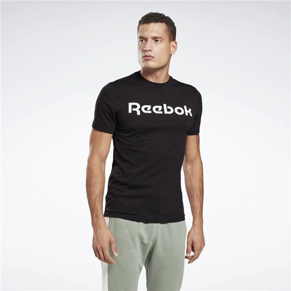 Men’s Short Sleeve T-Shirt Reebok Graphic Series Linear Logo Black