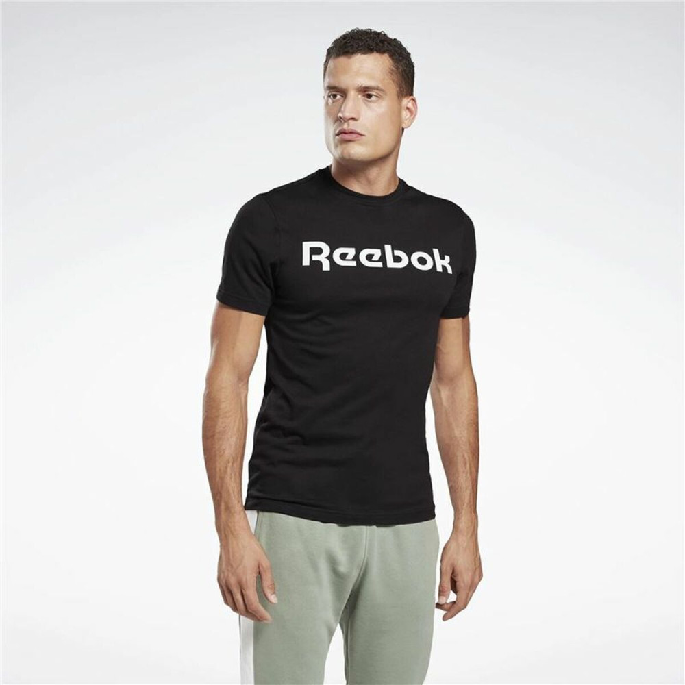 Men’s Short Sleeve T-Shirt Reebok Graphic Series Linear Logo Black