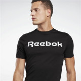 Men’s Short Sleeve T-Shirt Reebok Graphic Series Linear Logo Black