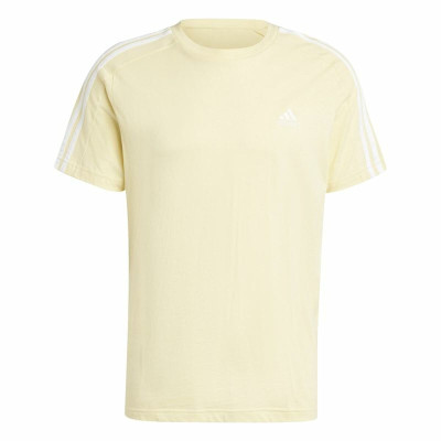 Men’s Short Sleeve T-Shirt Adidas Essentials Single Jersey 3-Stripes Yellow
