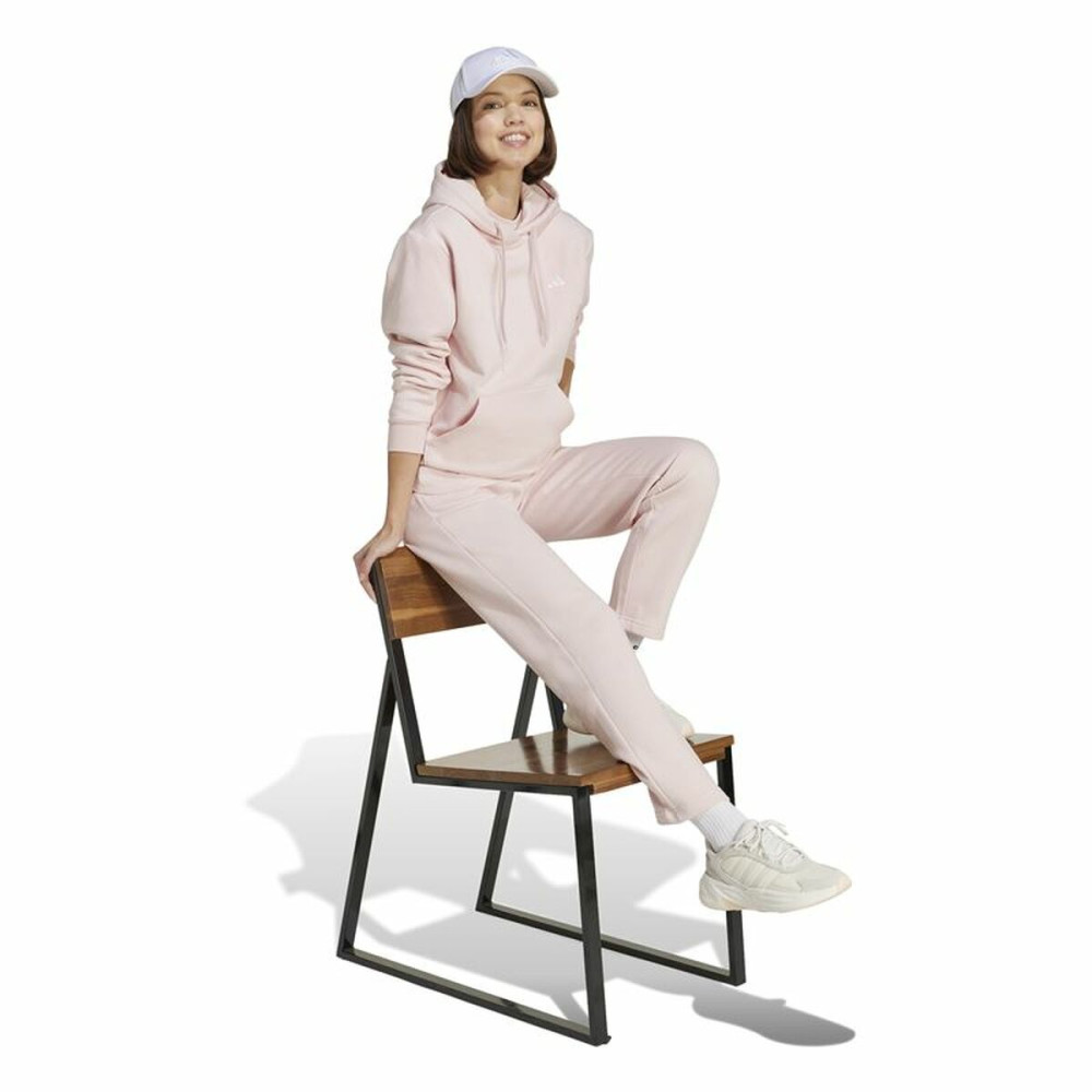 Long Sports Trousers Adidas Essentials Small Logo Feel Cozy Open Pink Lady