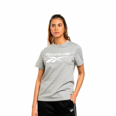 Women’s Short Sleeve T-Shirt Reebok Identity Big Logo Grey Light grey