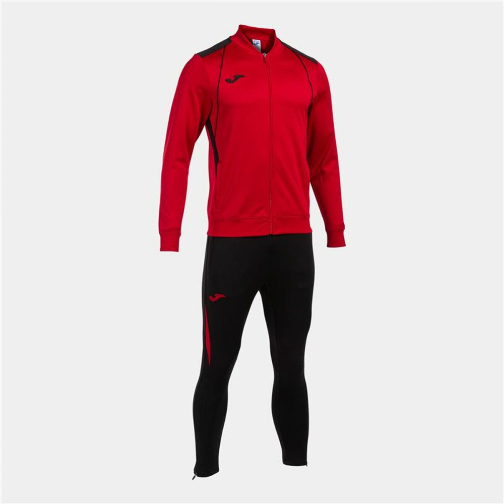 Tracksuit for Adults Joma Sport Championship VII Black Red Children's Men