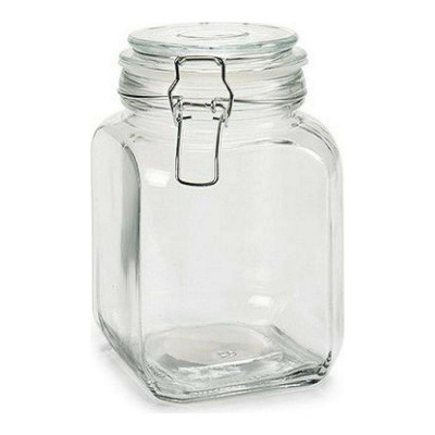 Glass Jar Vivalto 41632 Transparent Silver Glass Silicone Aluminium Steel 1,2 L 11 x 17 x 11 cm 11,5 x 17 x 11 cm