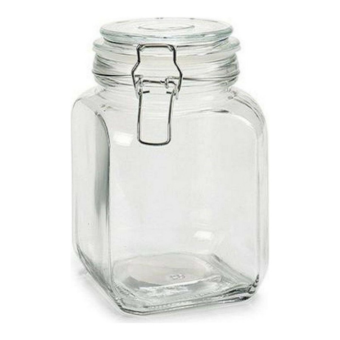 Glass Jar Vivalto 41632 Transparent Silver Glass Silicone Aluminium Steel 1,2 L 11 x 17 x 11 cm 11,5 x 17 x 11 cm