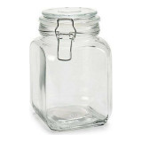 Glass Jar Vivalto 41632 Transparent Silver Glass Silicone Aluminium Steel 1,2 L 11 x 17 x 11 cm 11,5 x 17 x 11 cm