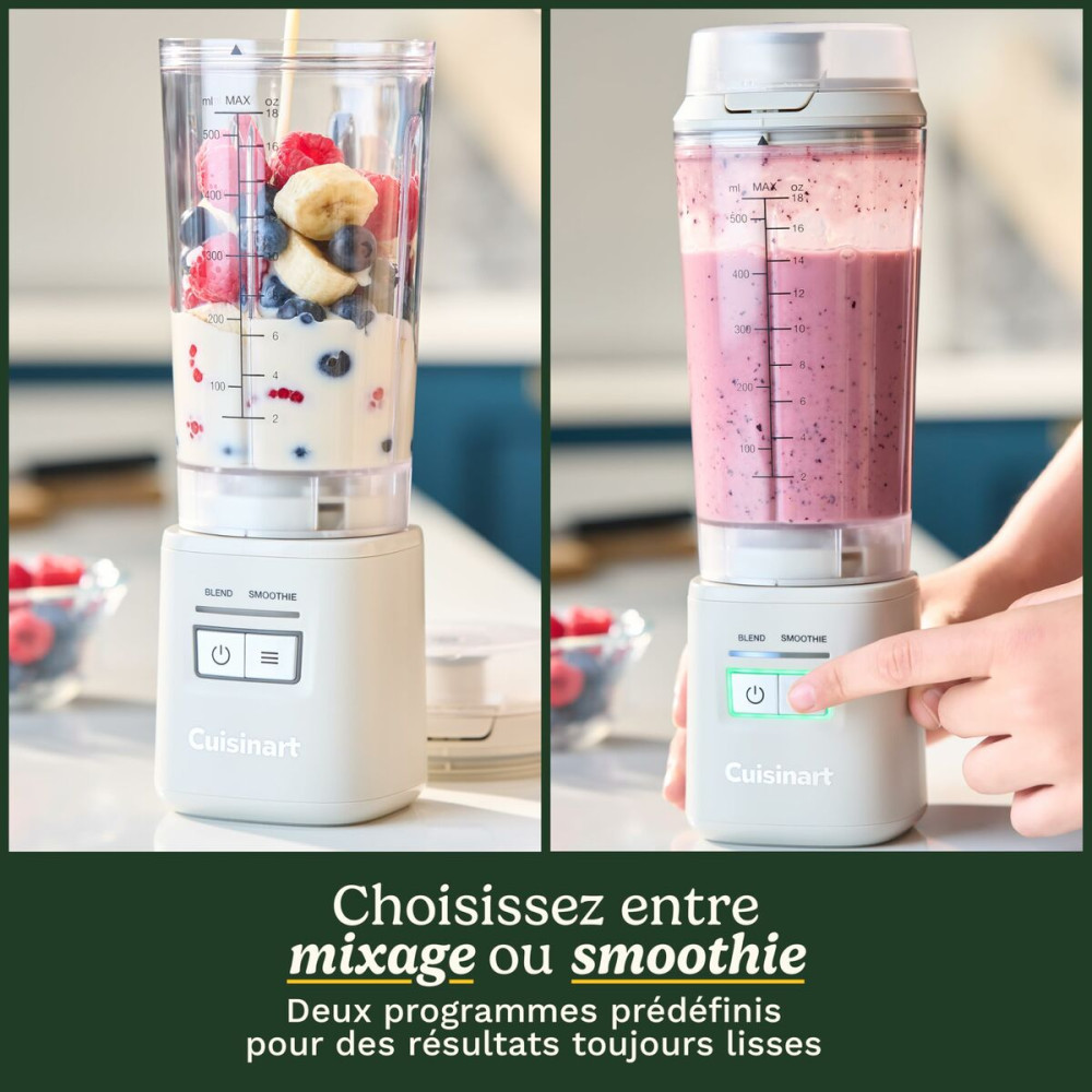 Cup Blender Cuisinart PBL100E Blast&Go 120 W White 500 ml