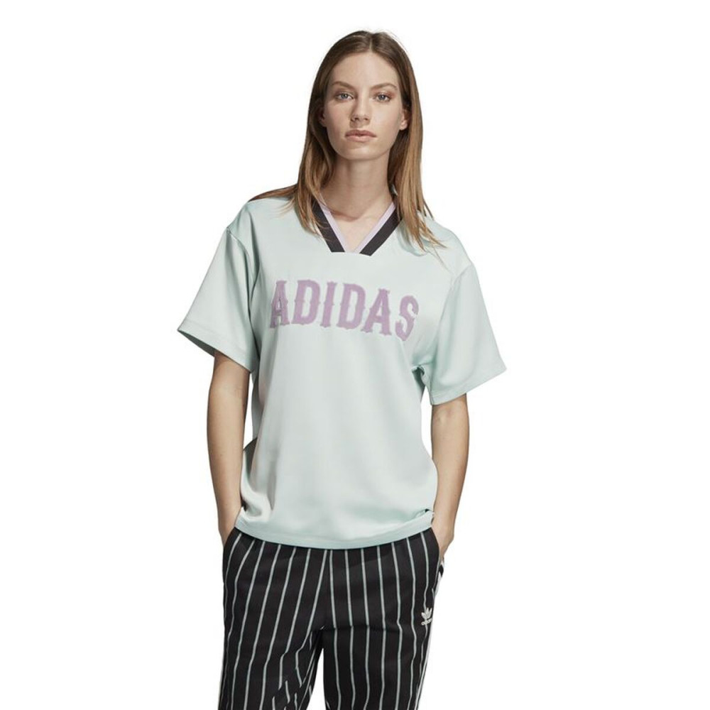 Women’s Short Sleeve T-Shirt Adidas Originals Boyfriend Aquamarine